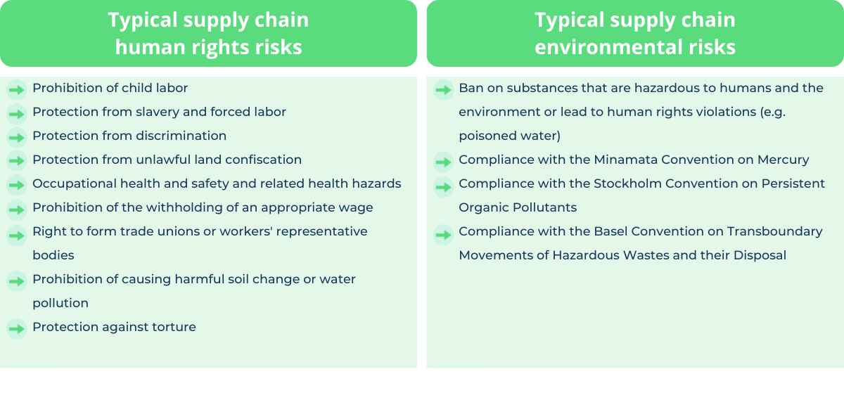 typical supply chain risks