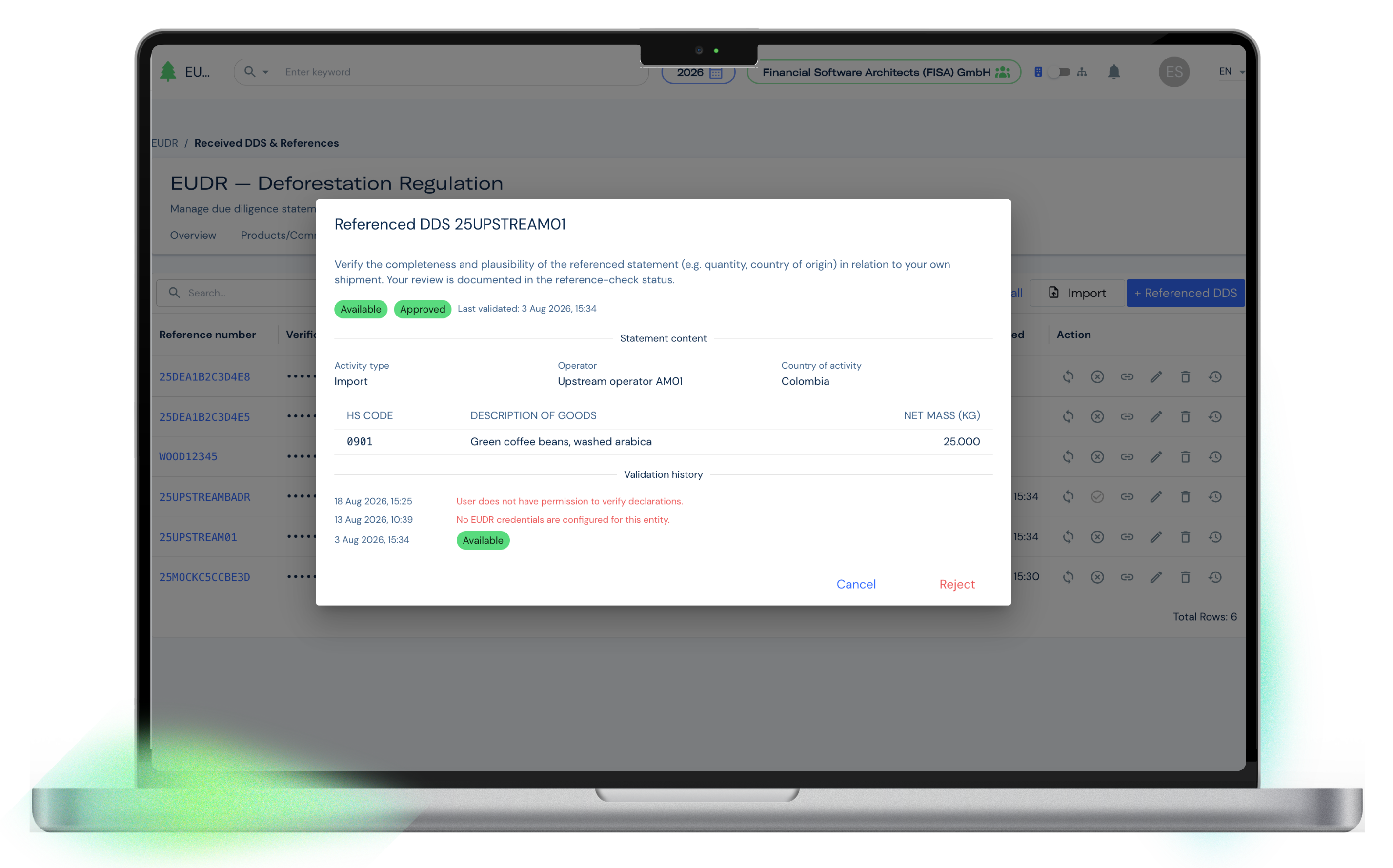 Envoria EUDR Software Referenced DDS