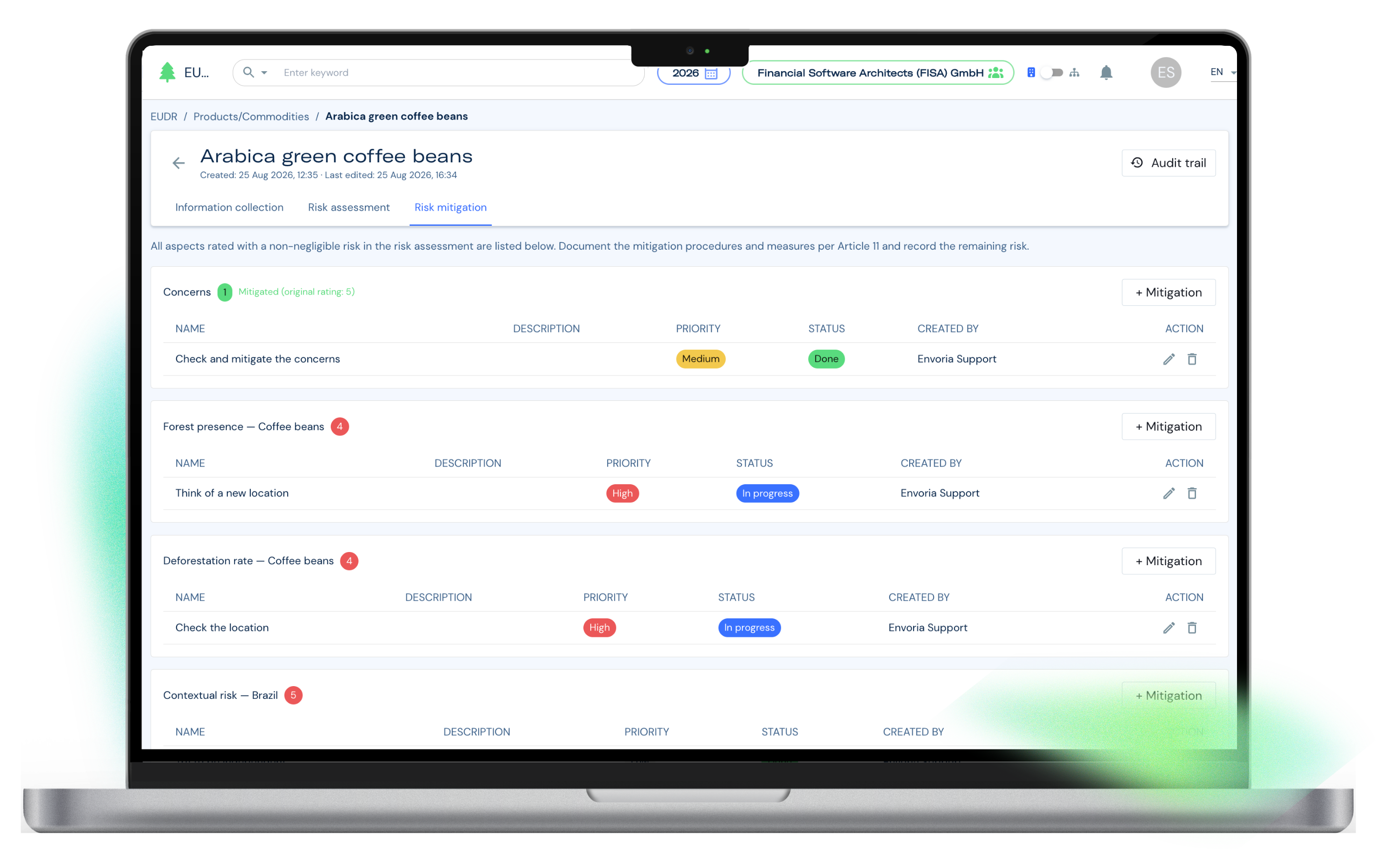 Envoria EUDR Software Risk Mitigation for Product
