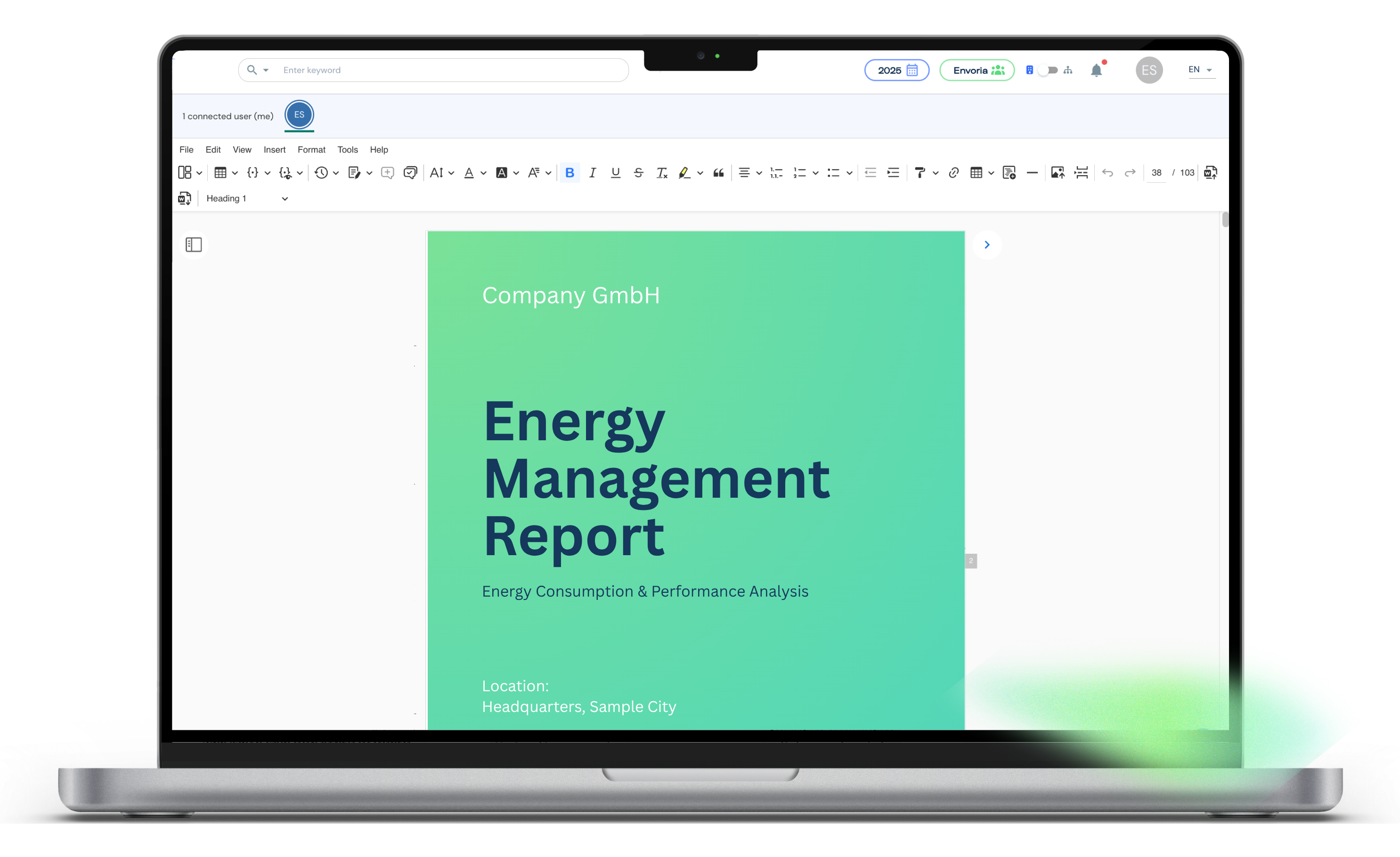Envoria Energy Management Software Report Creation