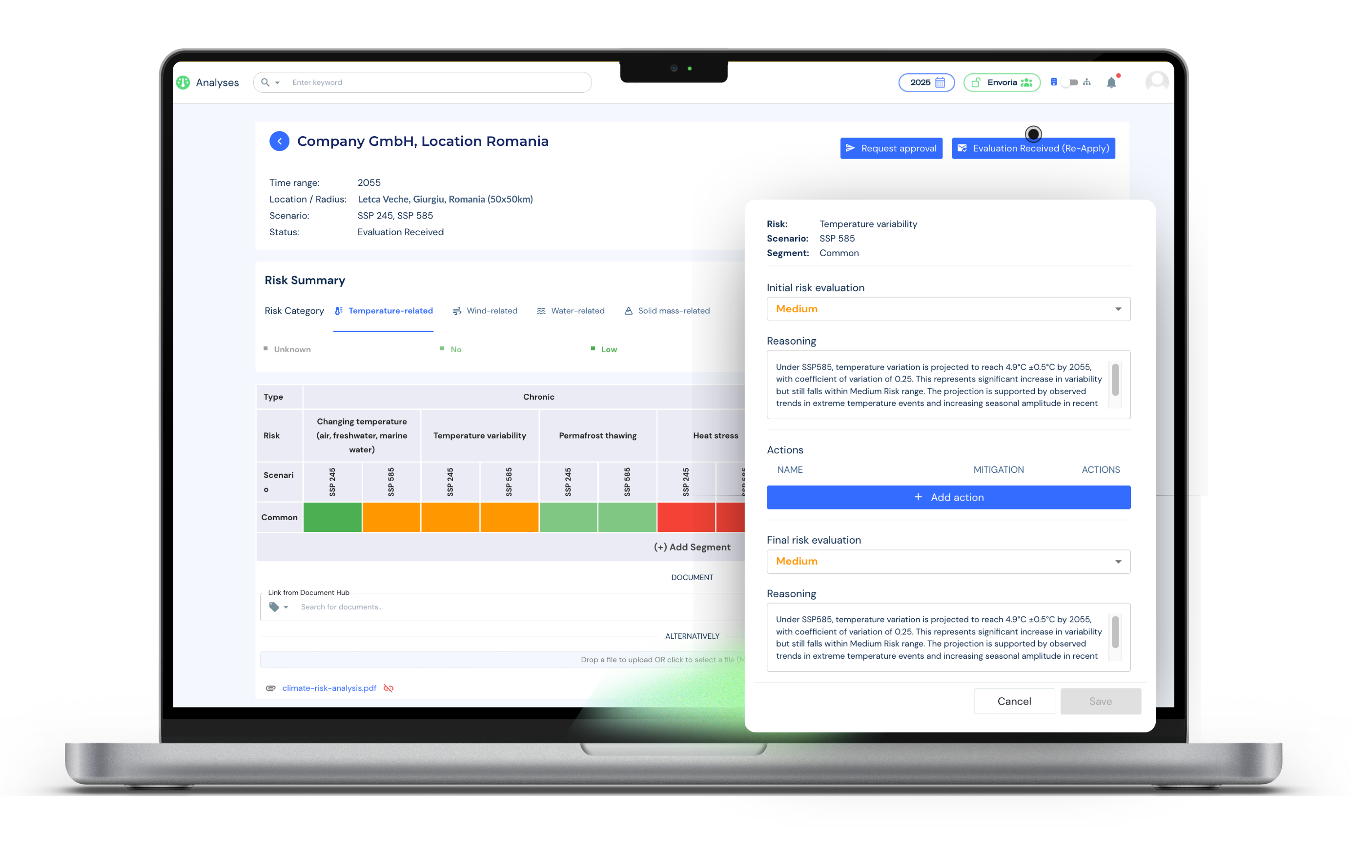 Envoria Software Climate Risk Assessment Evaluation