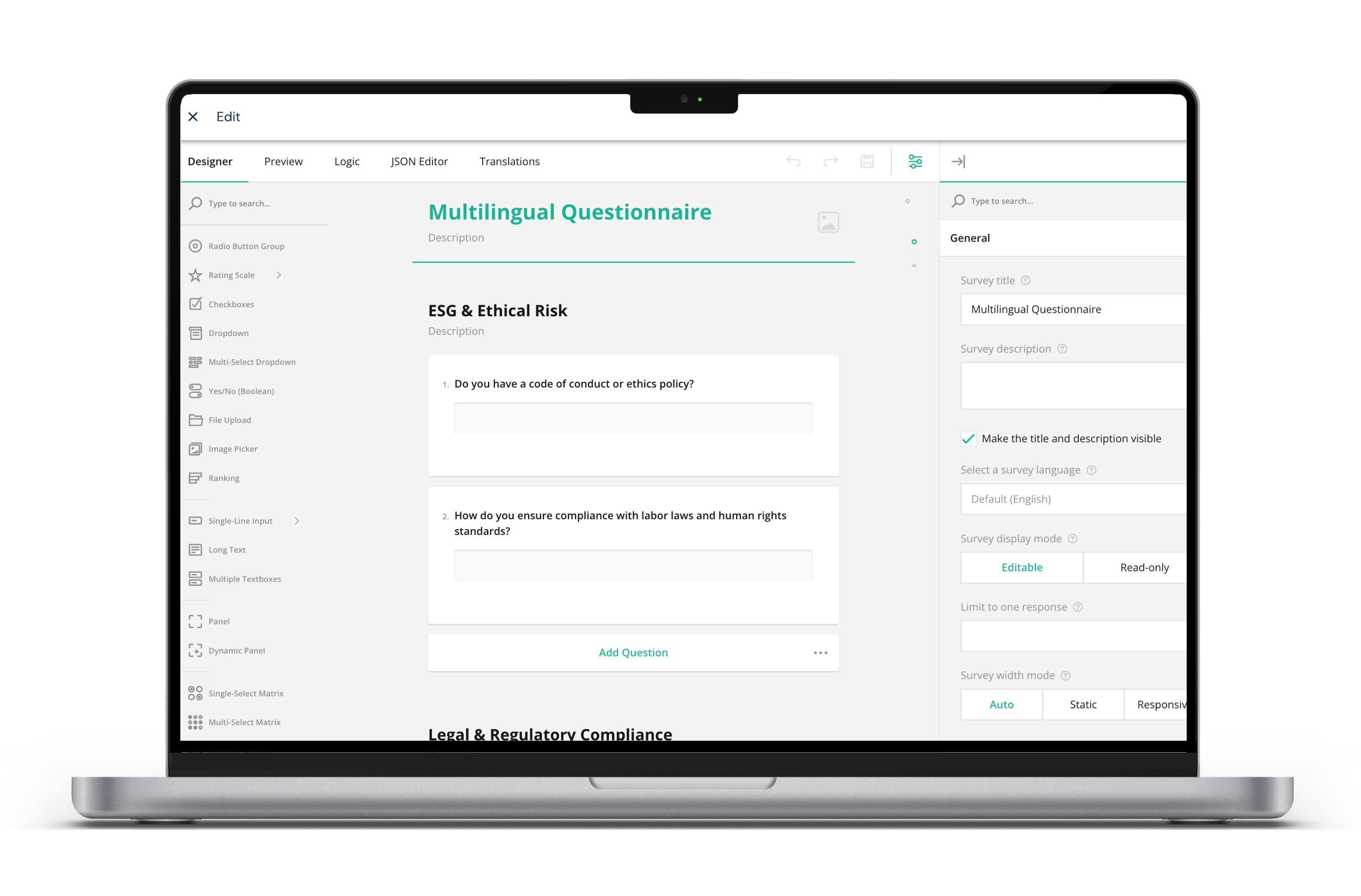 Envoria Supply Chain Management Questionnaire